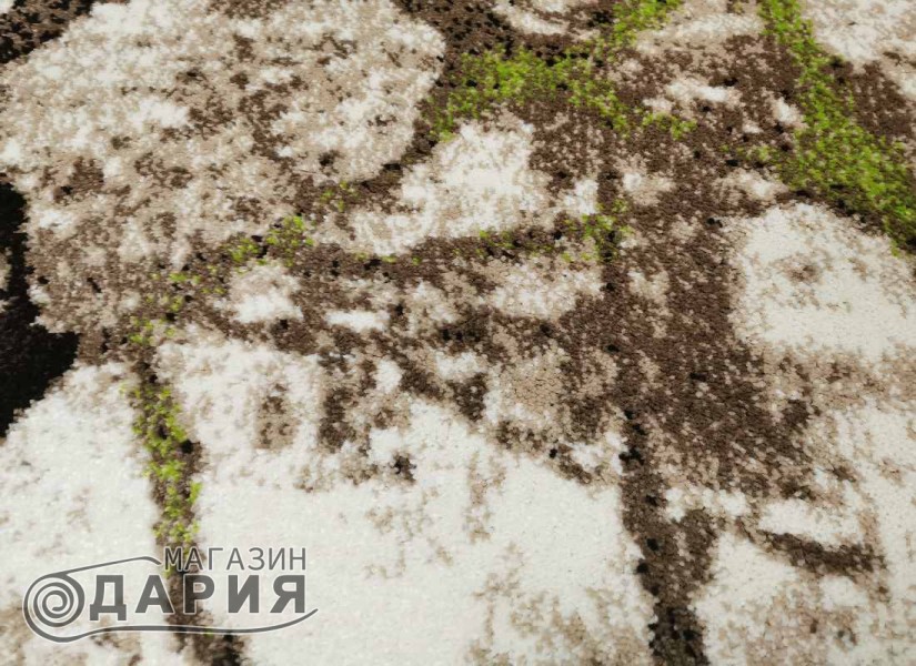 Тъкан килим MAGNOLIA 563 cream/green кръг